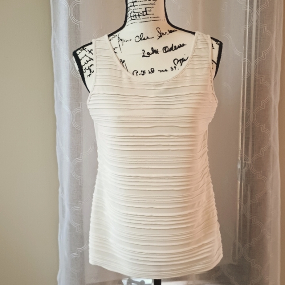 Ann Taylor Sleeveless Blouse With Decorative Front